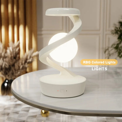 3D Levitating Ball Lamp with Wireless Phone Charger Creative Table 3D LED Lamp Floating Moon Table Lamp for Bedroom Novelty Gift